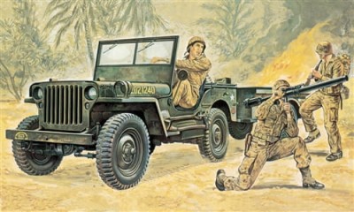 ITALERI 0314 1:35 Willys MB Jeep with Trailer