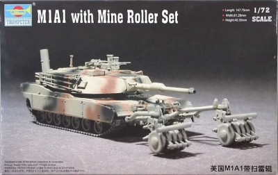 TRUMPETER 07278 1:72 M1A1 Abrams with Mine Roller Set