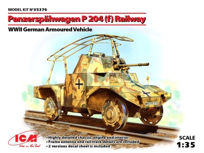 ICM 35376 1:35 Panzerspähwagen P 204 (f) Railway, WWII German Armoured Vehicle