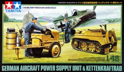 TAMIYA 32533 1:48 German Aircraft Power Supply Unit & Kettenkraftrad