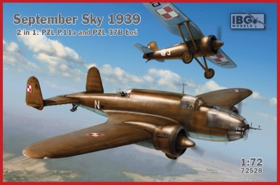 IBG 72528 1:72 September Sky 1939 PZL P.11a & PZL.37B Łoś 