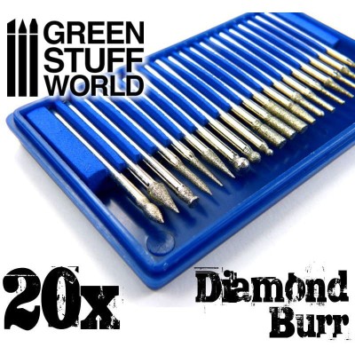 GSW 1446 Diamond Burr Set with 20 tips (diamentowe wiertła)