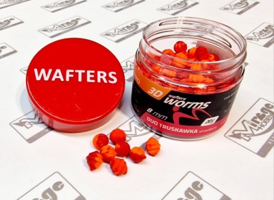 DUMBELLS MATCH PRO WORMS 3D WAFTER 8mm DUO STRAWBERRY (truskawka) (opak. 20g) 