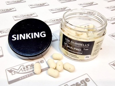 DUMBELLS MATCH PRO SINKING 7mm WHITE CHOCOLATE (biała czekolada)
