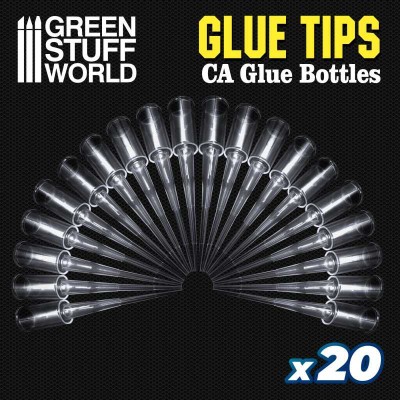 GSW 9007 Precision tips for Super Glue Bottles [SET 20pcs] (końcówki do kleju CA)