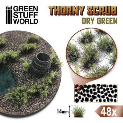 GSW 11501 Thorny Scrubs TUFTS 14mm - Dry Green (trawki samoprzylepne)