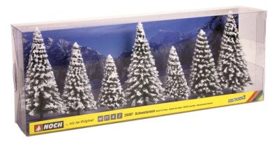 NOCH 25087 Zestaw Drzewek Śnieżne jodły [SET 7pcs] (8cm-12cm) 