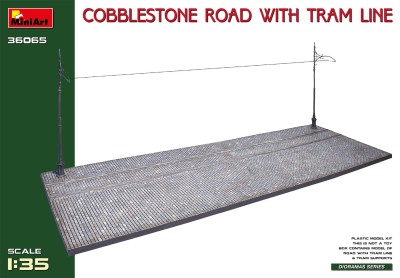 MINIART 36065 1:35 Cobblestone Road w/Tram Line (Injection Mold)					