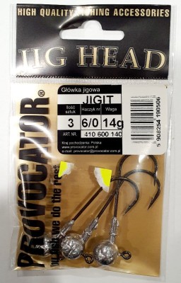 GŁÓWKA JIGOWA PROVOCATOR hak nr 6/0 waga 14g opak. 3szt