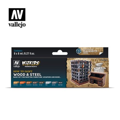 VALLEJO 80256 Wizkids: Wood & Steel [PAINT SET]