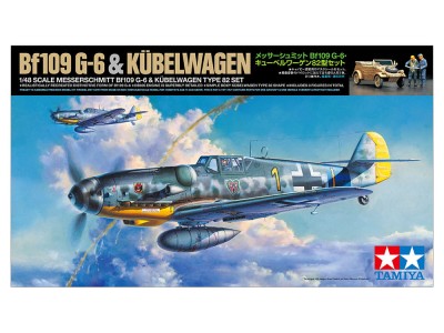 TAMIYA 25204 1:48 Messerschmitt Bf109 G-6 & Kübelwagen Type 82 Set