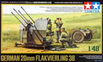 TAMIYA 32554 1:48 German 20mm Flakvierling 38 w/4 figures