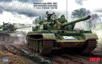 Rye Field Model RM5098 1:35 T-55A Medium Tank Mod. 1981 (with workable track links)