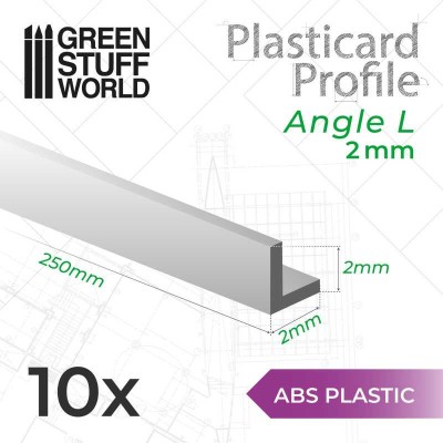 GSW 9235 ABS Plasticard - Profile ANGLE-L 2mm (op. 10szt) 