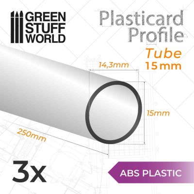 GSW 9309 ABS Plasticard - Profile TUBE 15mm PIPELINE (op. 3szt)