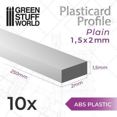GSW 9245 ABS Plasticard - Profile RECTANGLED ROD 1.5x2mm (op. 10szt)