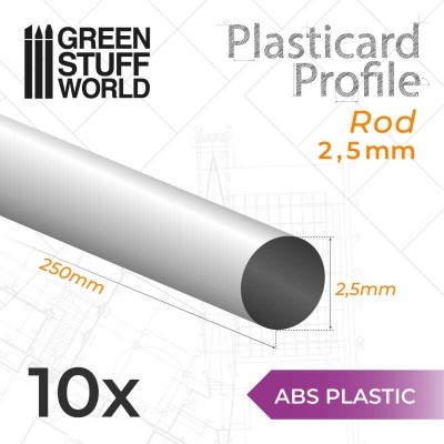 GSW 9278 ABS Plasticard - Profile ROUND ROD 2,5mm (op. 10szt)