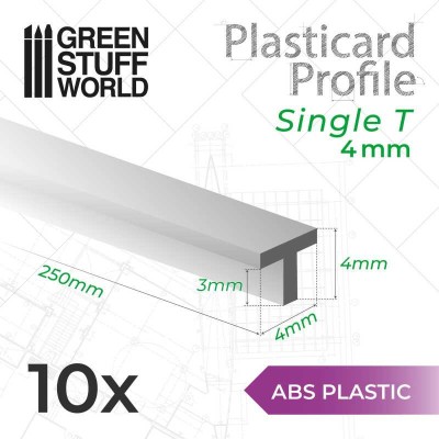 GSW 9310 ABS Plasticard - T-Profile 4mm (op. 10szt)
