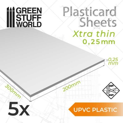 GSW 9317 ABS Plasticard A4 - 0,25mm Xtra Thin COMBO (op. 5szt)