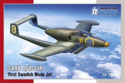 SPECIAL HOBBY 72480 1:72 SAAB J/A-21R "First Swedish Made Jet"