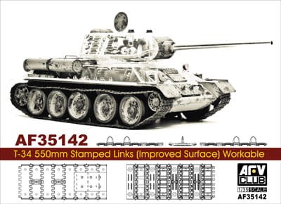 AFV CLUB 35142 1:35 Soviet T-34 550mm Stamped Links (Improved Surface) Workable