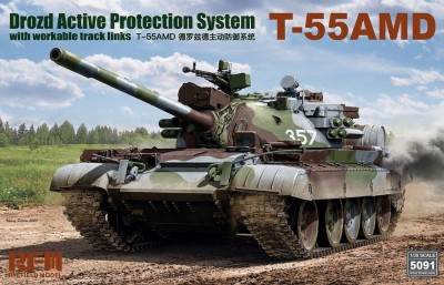 Rye Field Model RM5091 1:35 T-55AMD Drozd Active Protection System