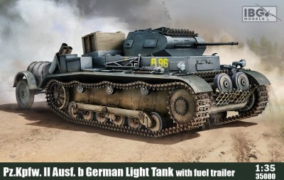 IBG 35080 1:35 Pz.Kpfw. II Ausf. b - German Light Tank with fuel trailer 