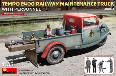MINIART 38063 1:35 Tempo E400 Railway Maintenance Truck With Personnel