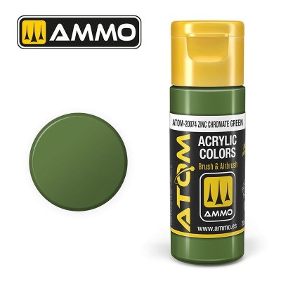 AMMO 20074 ATOM COLOR Zinc Chromate Green 20ml (RAL6011-FS34151)