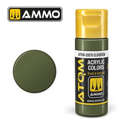AMMO 20079 ATOM COLOR Olivgrün 20ml (FS34082-RAL 6003) (Olive Green)