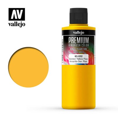 VALLEJO PREMIUM COLOR 63032 FLUO GOLDEN YELLOW 200ml (DUŻY)