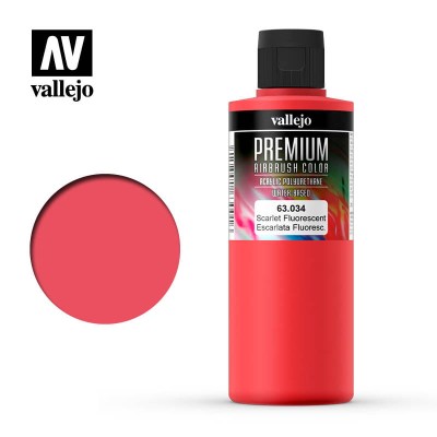 VALLEJO PREMIUM COLOR 63034 FLUO SCARLET 200ml (DUŻY)