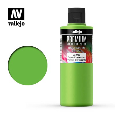 VALLEJO PREMIUM COLOR 63039 FLUO GREEN 200ml (DUŻY)