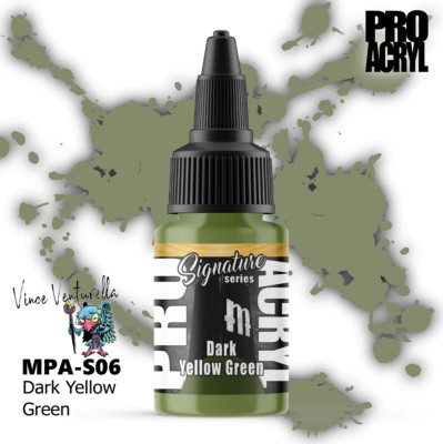 MONUMENT MPA-S06 Pro Acryl: Vince Venturella Dark Yellow Green (22ml) (Signature Series)