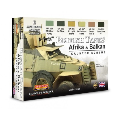 LIFECOLOR CS43 British Tanks Africa & Balkan Set 1 [PAINT SET]