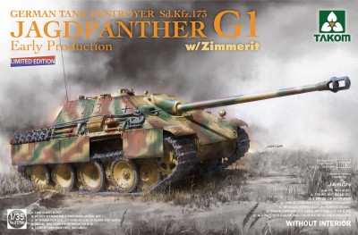 TAKOM 2125W 1:35 Jagdpanther G1 Sd.Kfz.173 German TD Early Production w/Zimmerit Limited Edition 