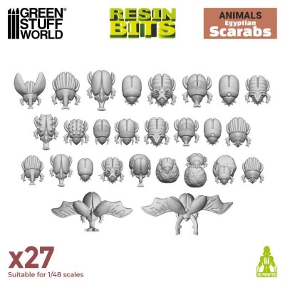 GSW 12665 3D printed - Egyptian Scarabs (SET 27pcs) (skarabeusze)