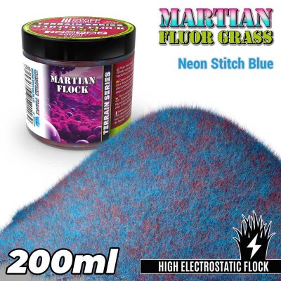GSW 12616 Static Martian Fluor Grass Flock 4-6mm 200ml - Neon Stitch Blue (trawa statyczna)