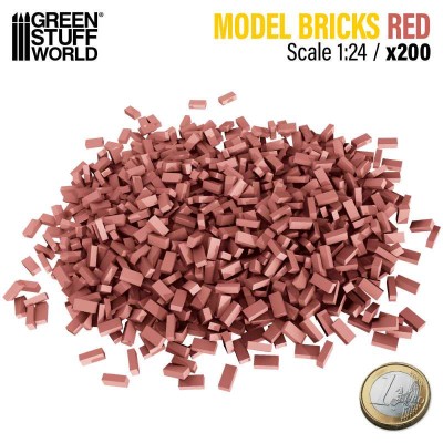 GSW 9214 MODEL BRICKS - RED x 200pcs (1/24 scale) (cegły do dioram)