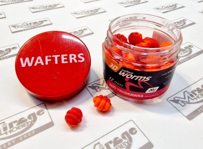 DUMBELLS MATCH PRO WORMS 3D WAFTER 12mm DUO STRAWBERRY (truskawka) (opak. 20g)