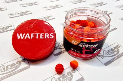 DUMBELLS MATCH PRO WORMS 3D WAFTER 10mm DUO STRAWBERRY (truskawka) (opak. 20g)