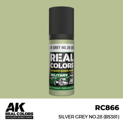 AK RC866 REAL COLORS Silver Grey No.28 (BS381) 17ml (lacquer paint)