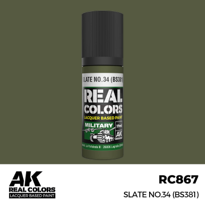 AK RC867 REAL COLORS Slate No.34 (BS381) 17ml (lacquer paint)