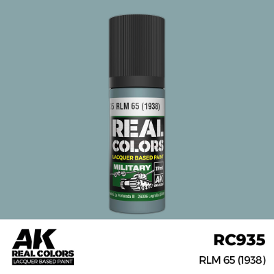 AK RC935 REAL COLORS RLM65 (1938) Light Blue 17ml (lacquer paint)