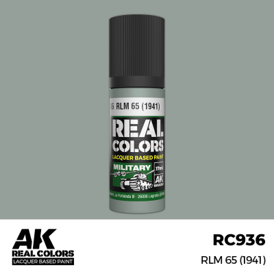 AK RC936 REAL COLORS RLM65 (1941) Light Blue 17ml (lacquer paint)