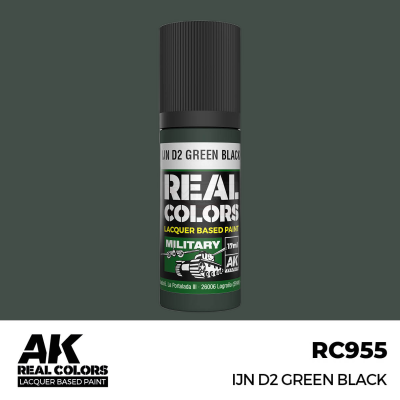 AK RC955 REAL COLORS IJN D2 Green Black 17ml (lacquer paint)