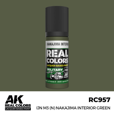 AK RC957 REAL COLORS IJN M3 (N) Nakajima Interior Green 17ml (lacquer paint)
