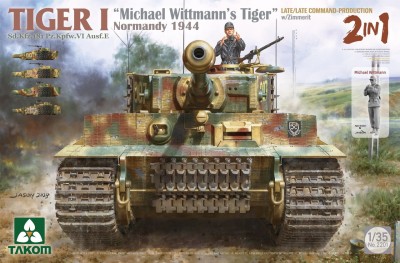 TAKOM 2201 1:35 Tiger I Michael Wittmann's Tiger Late/Late Command w/Zimmerit - Normandy 1944