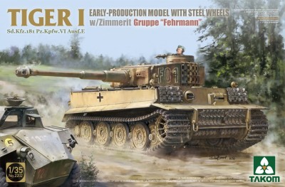 TAKOM 2202 1:35 Tiger I Early Production w/steel wheels w/Zimmerit - Gruppe Fehrmann
