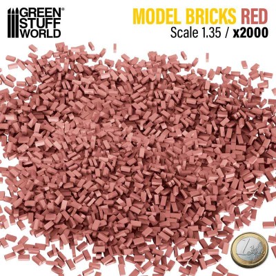 GSW 9207 MODEL BRICKS - RED x 2000pcs (1/35 scale) (cegły do dioram)